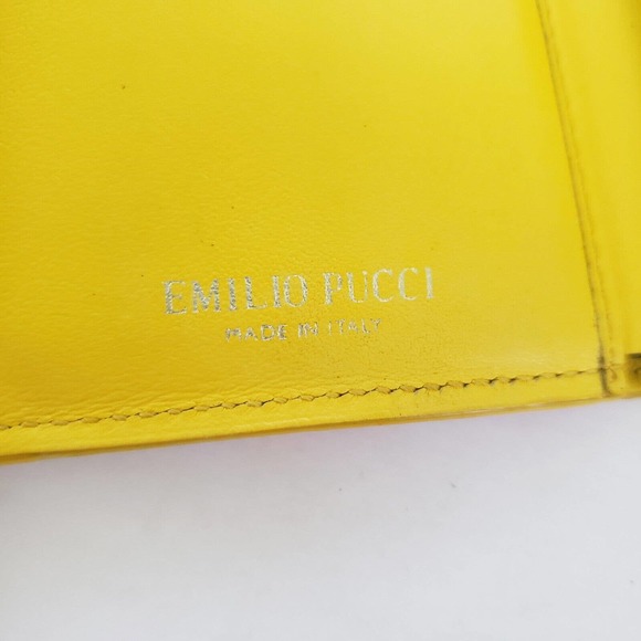 Emilio Pucci Mini Card Holder Bill Coin Colorful Wallet Small Compact Geometric - Picture 4 of 10